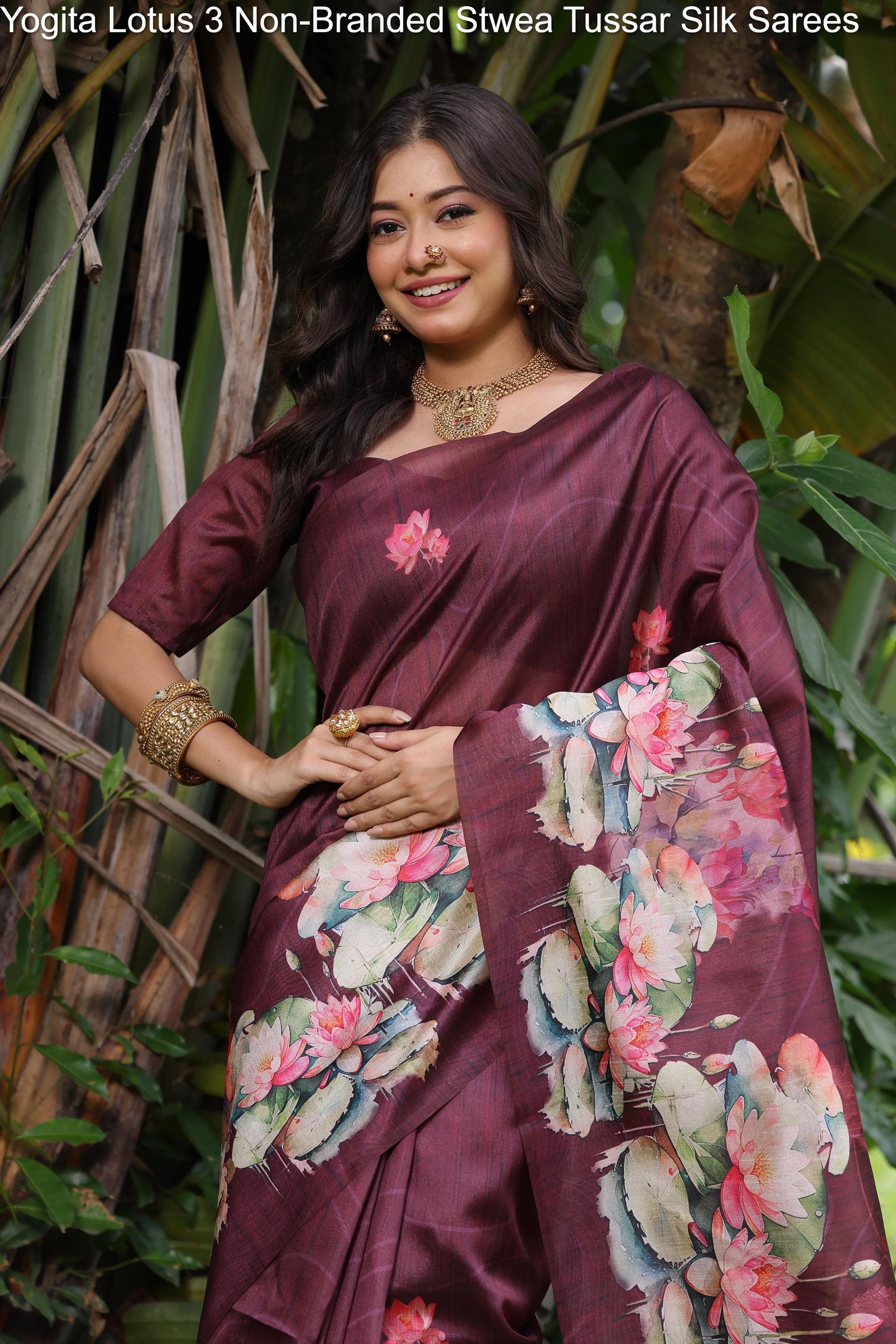 Yogita Lotus 3 Non-Branded Stwea Tussar Silk Sarees