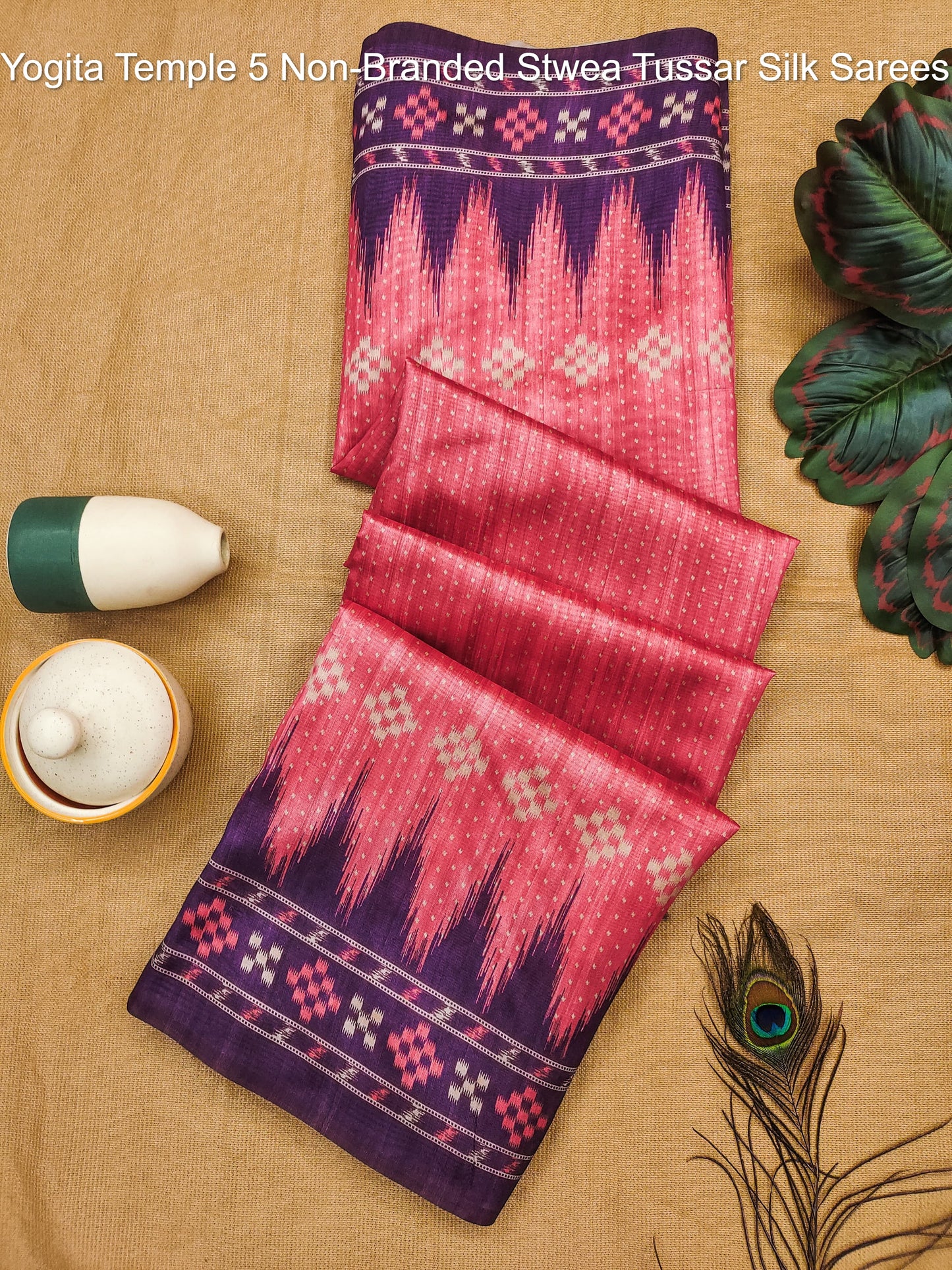 Yogita Temple 5 Non-Branded Stwea Tussar Silk Sarees