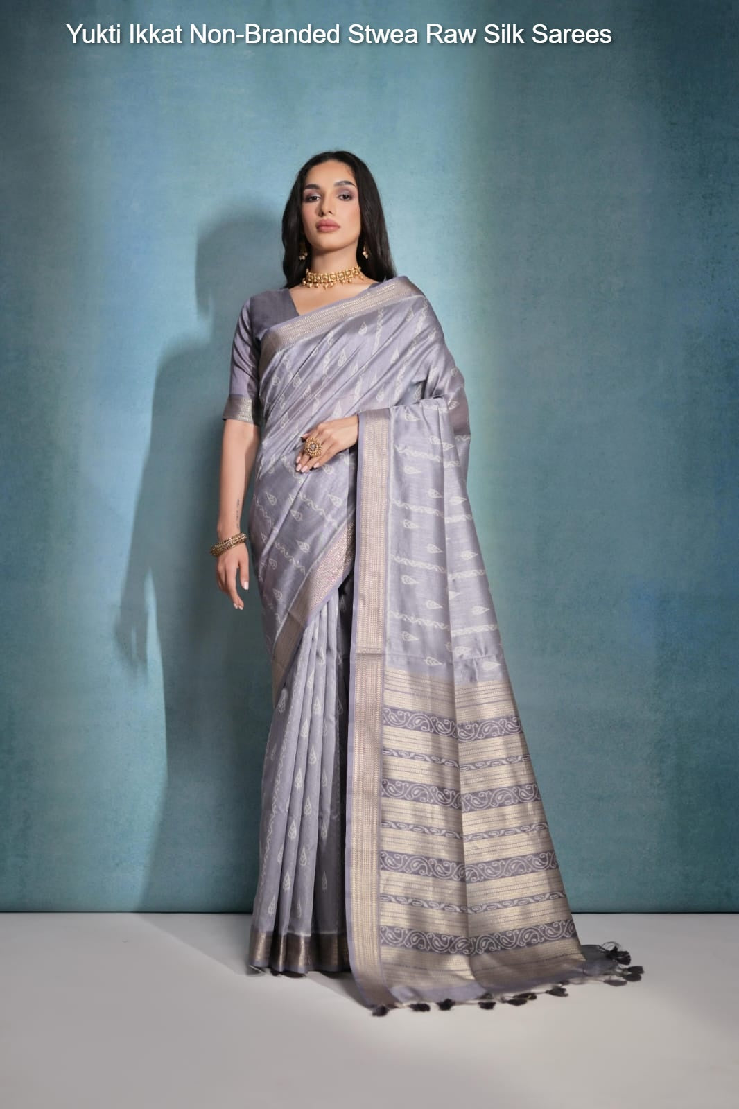Yukti Ikkat Non-Branded Stwea Raw Silk Sarees