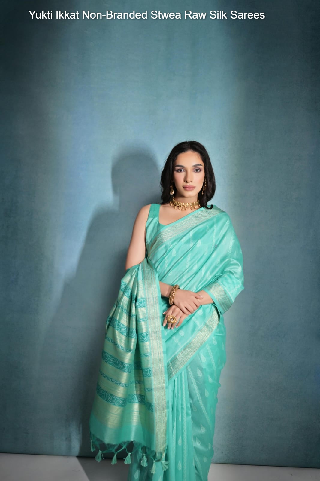 Yukti Ikkat Non-Branded Stwea Raw Silk Sarees