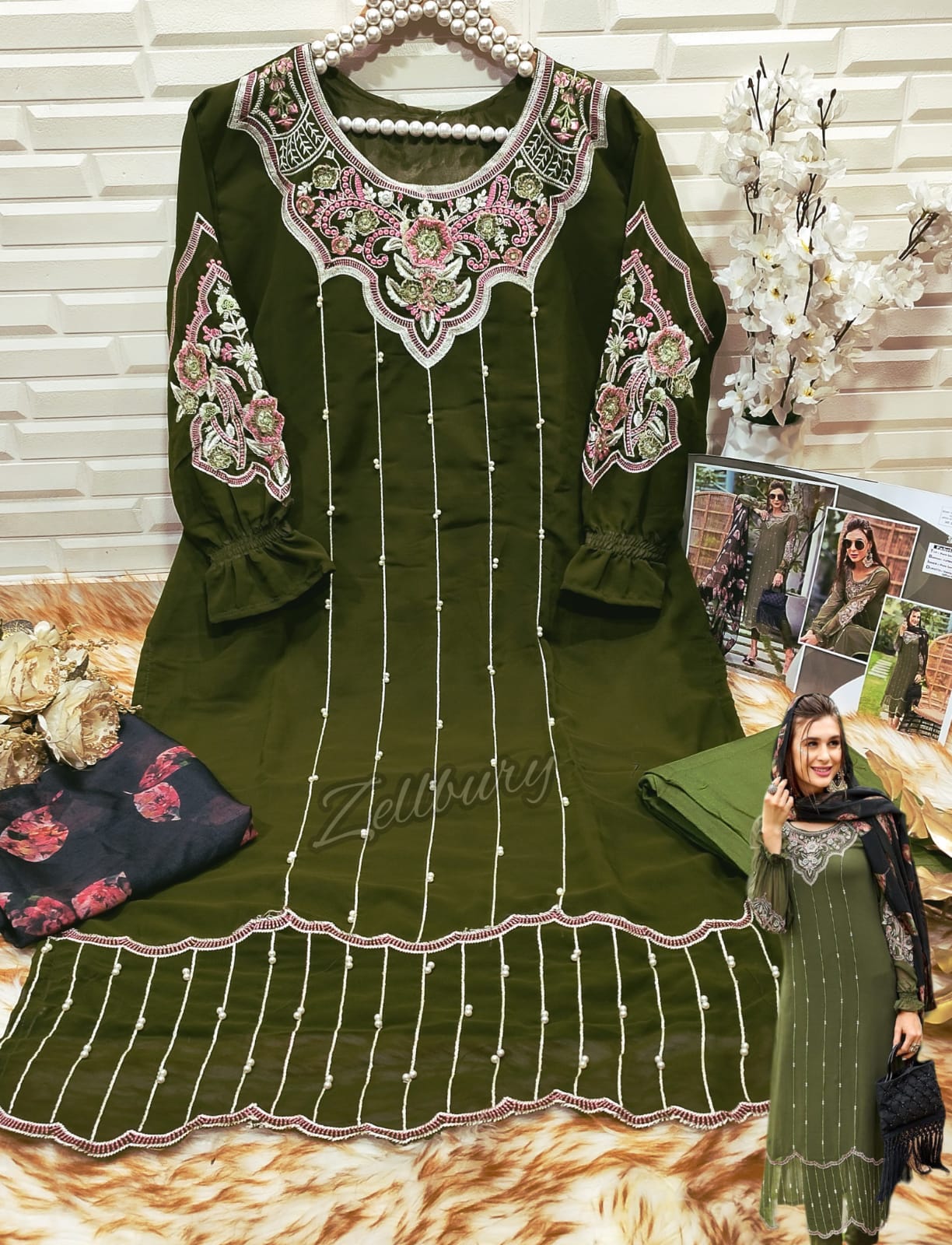 Z-119A Zellbury Georgette Pakistani Readymade Suits