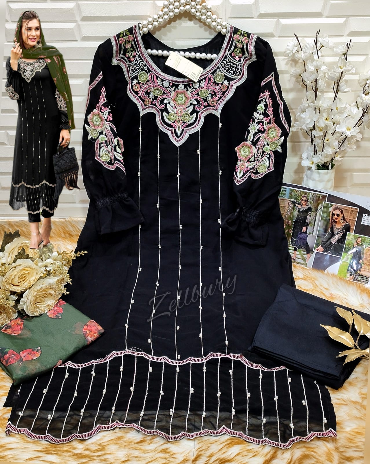 Z-119D Zellbury Georgette Pakistani Readymade Suits