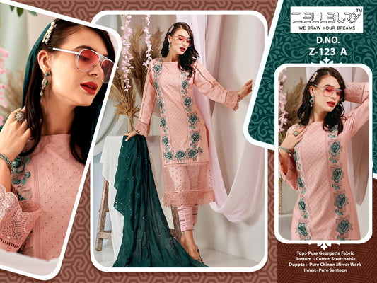 Z- 123A Zellbury Georgette Pakistani Readymade Suits