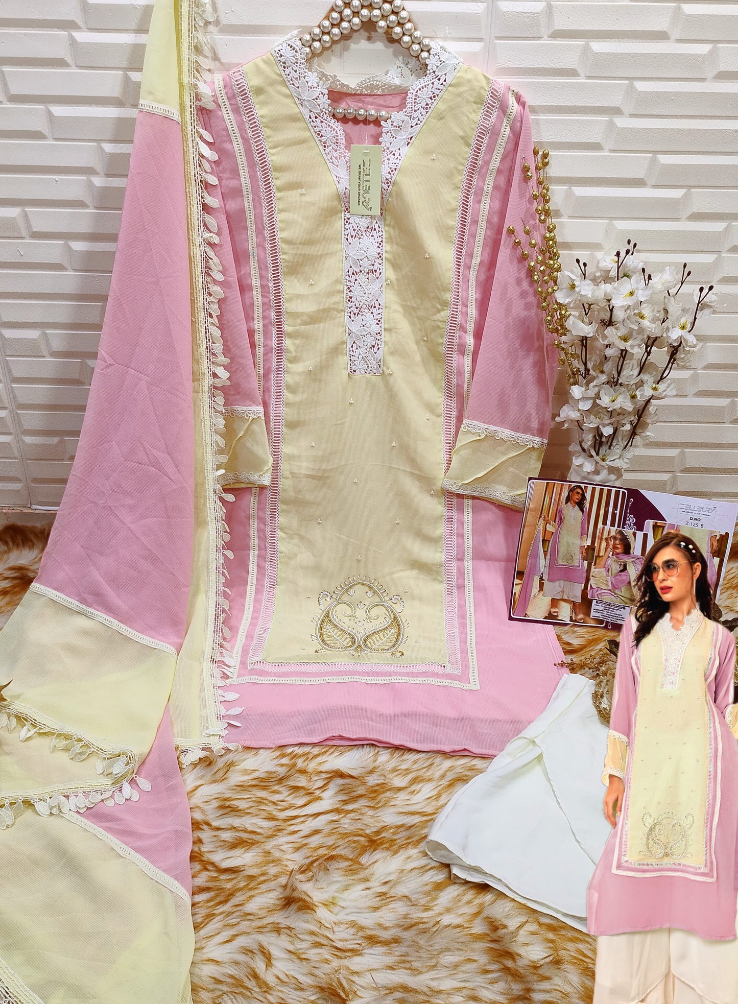 Z-125 B Zellbury Handwork Pakistani Readymade Suits