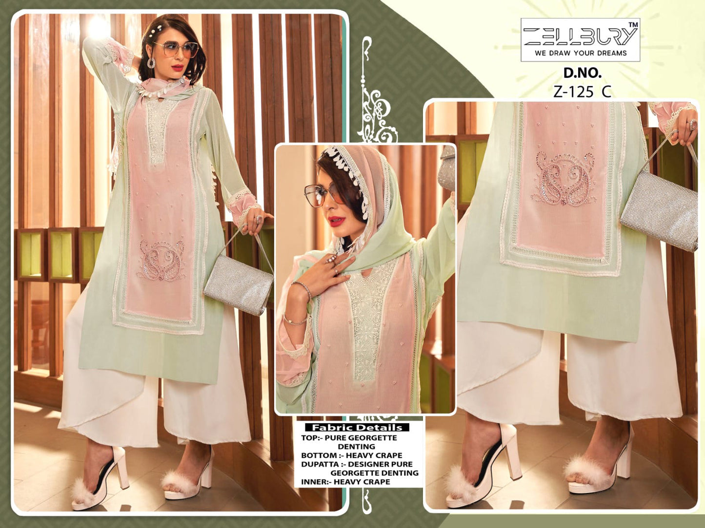 Z-125 C Zellbury Handwork Pakistani Readymade Suits