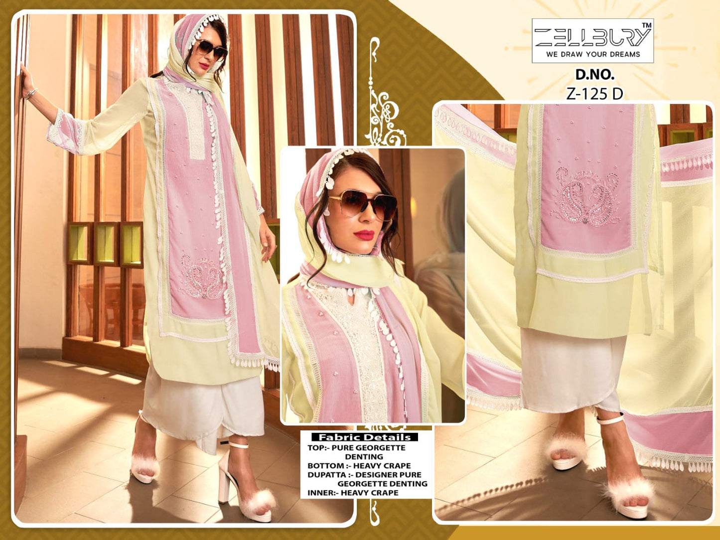 Z-125 D Zellbury Handwork Pakistani Readymade Suits