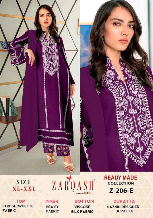 Z-206E Zarqash Embroidered Pakistani Readymade Suits