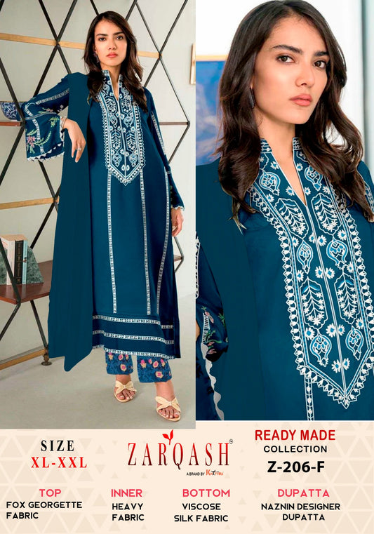 Z-206F Zarqash Embroidered Pakistani Readymade Suits