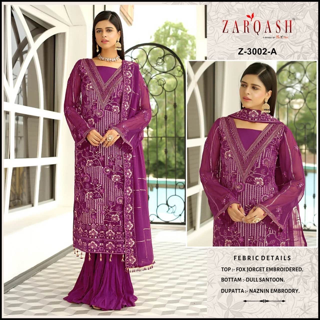 Z-3002A Zarqash Georgette Pakistani Salwar Suits