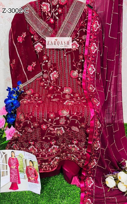 Z-3002C Zarqash Georgette Pakistani Salwar Suits