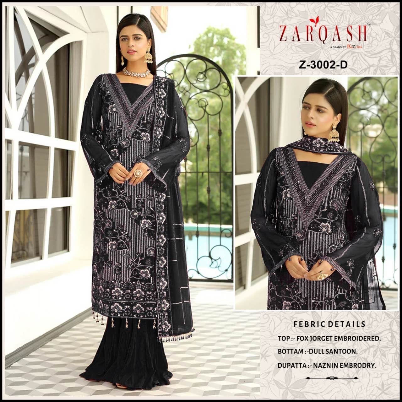 Z-3002D Zarqash Georgette Pakistani Salwar Suits
