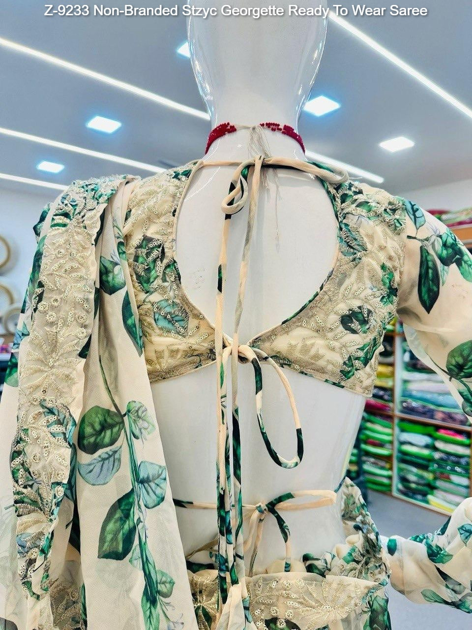 Z-9233 Non-Branded Stzyc Georgette Ready To Wear Saree