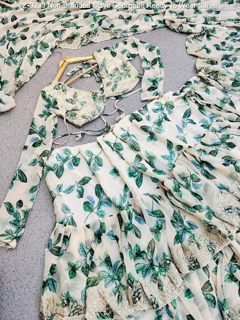 Z-9233 Non-Branded Stzyc Georgette Ready To Wear Saree