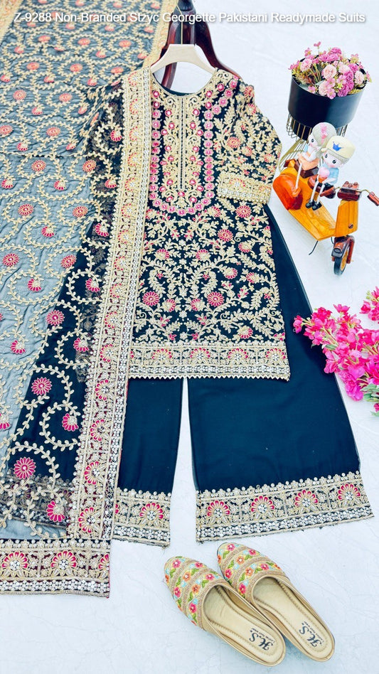 Z-9288 Non-Branded Stzyc Georgette Pakistani Readymade Suits