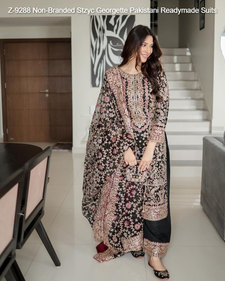 Z-9288 Non-Branded Stzyc Georgette Pakistani Readymade Suits