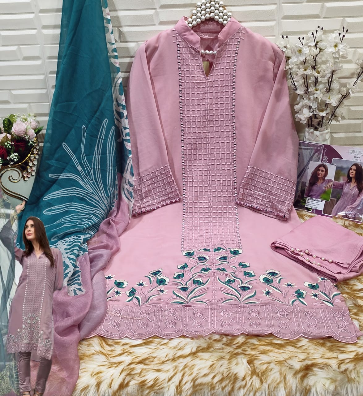 Z 118-B Zellbury Handwork Pakistani Readymade Suits