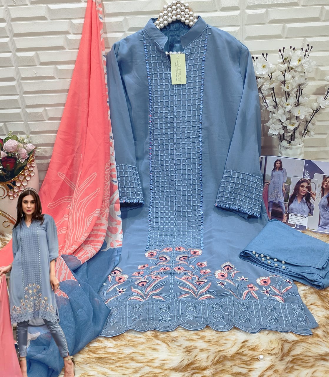 Z 118-C Zellbury Handwork Pakistani Readymade Suits