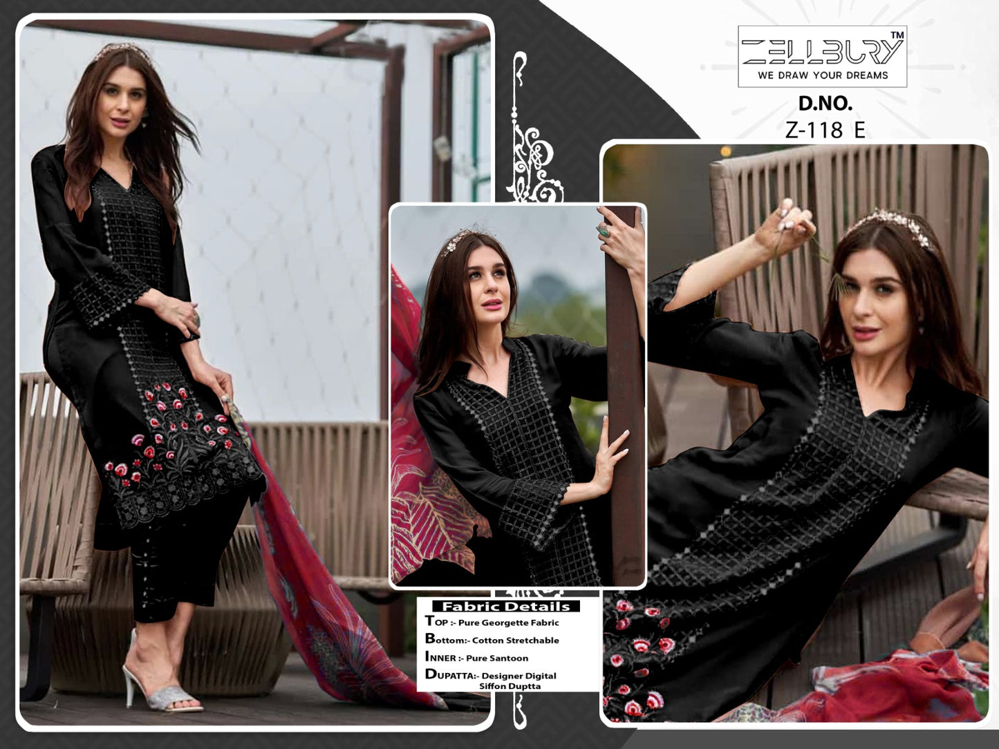 Z 118-E Zellbury Handwork Pakistani Readymade Suits