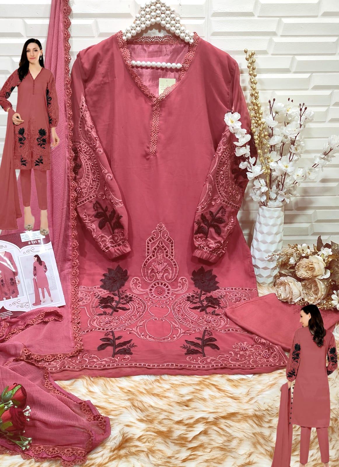 Z 121-B Zellbury Georgette Pakistani Readymade Suits