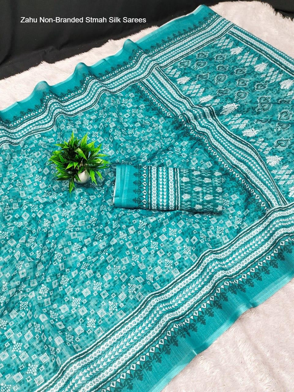 Zahu Non-Branded Stmah Silk Sarees