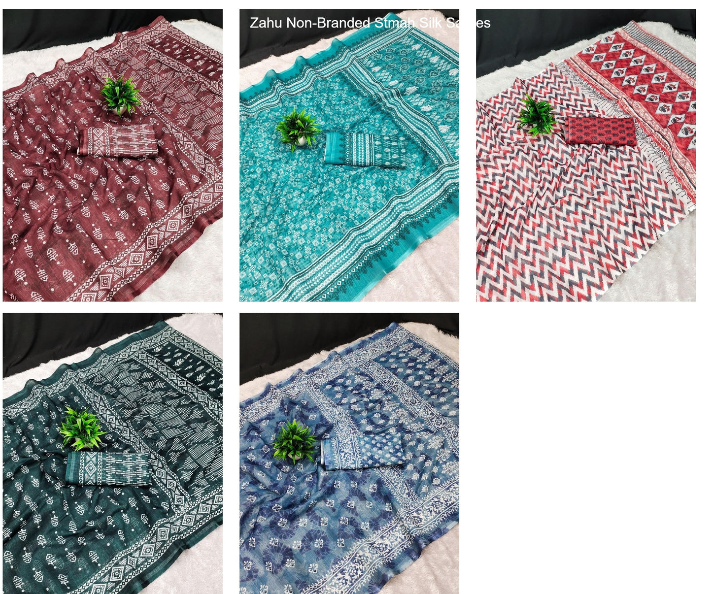 Zahu Non-Branded Stmah Silk Sarees