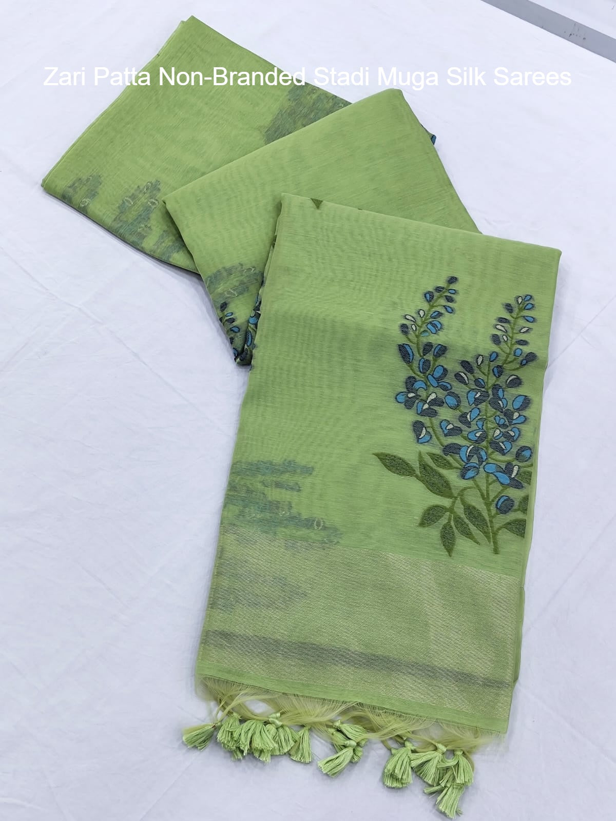 Zari Patta Non-Branded Stadi Muga Silk Sarees