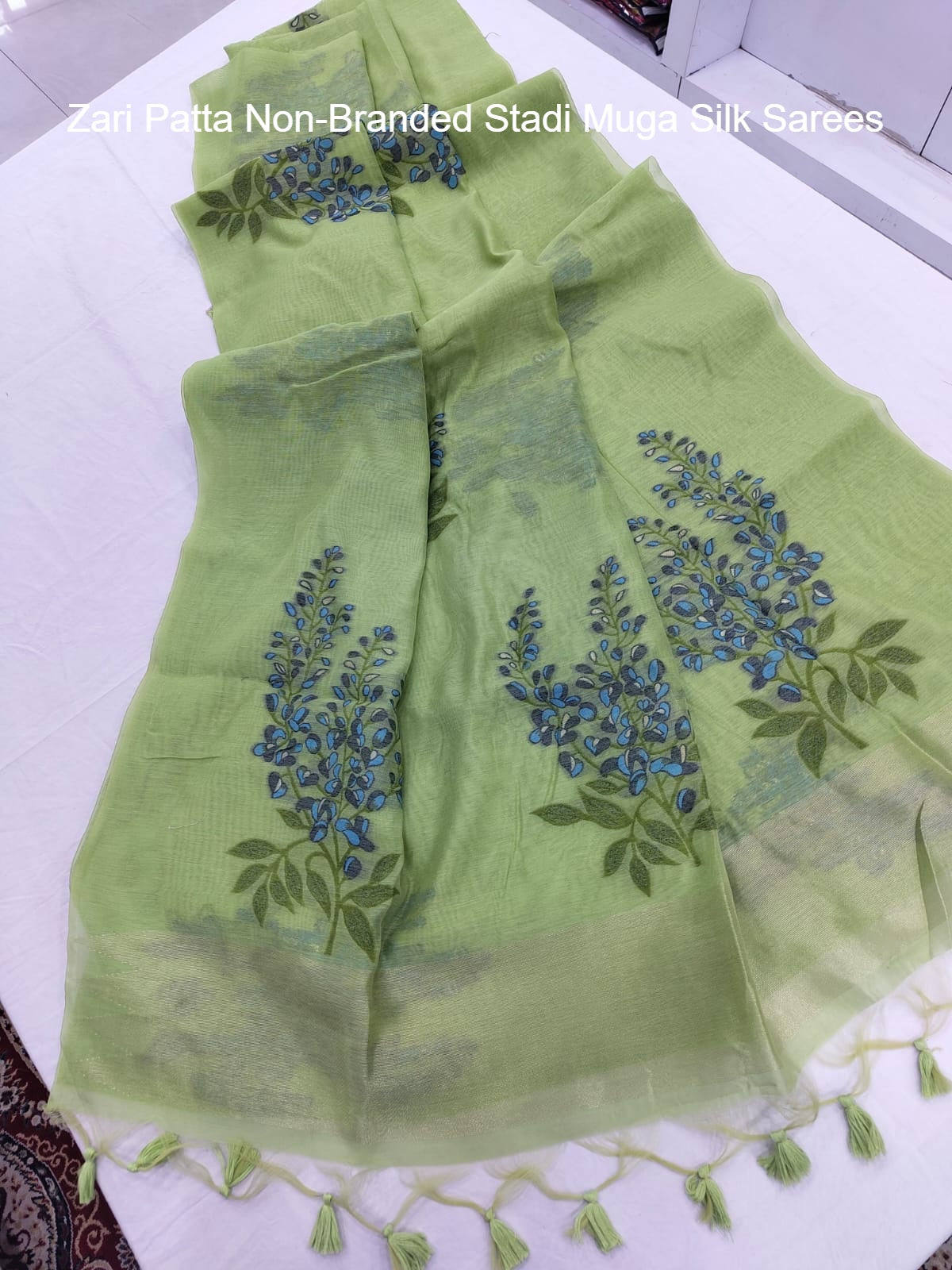 Zari Patta Non-Branded Stadi Muga Silk Sarees