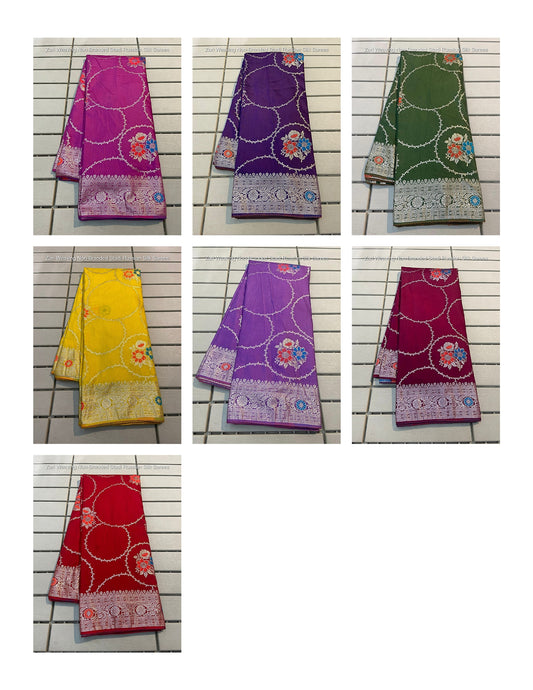 Zari Weaving Non-Branded Stadi Russian Silk Sarees