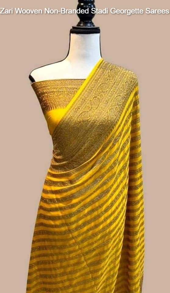 Zari Wooven Non-Branded Stadi Georgette Sarees