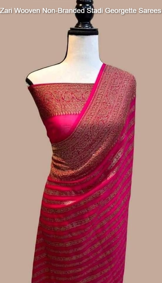 Zari Wooven Non-Branded Stadi Georgette Sarees