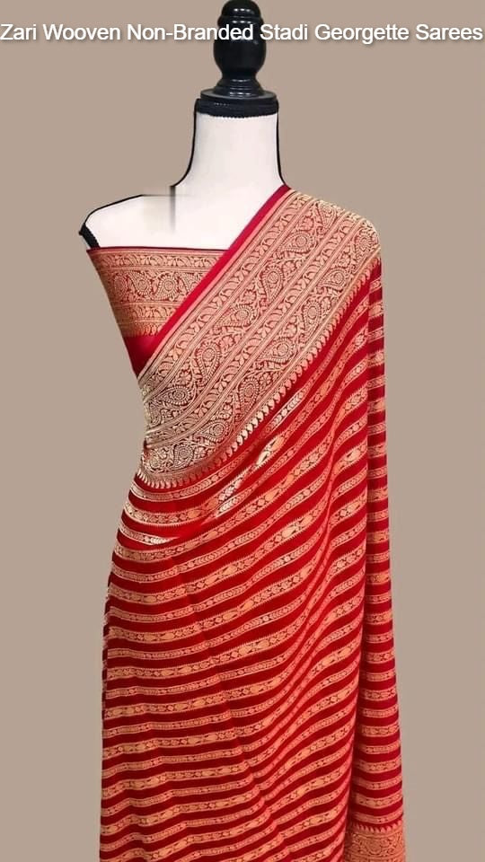 Zari Wooven Non-Branded Stadi Georgette Sarees