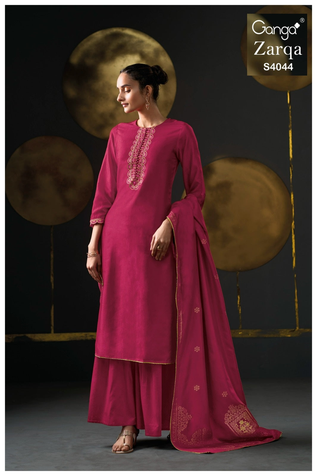 Zarqa 4044 Ganga Premium Unstitched Suits