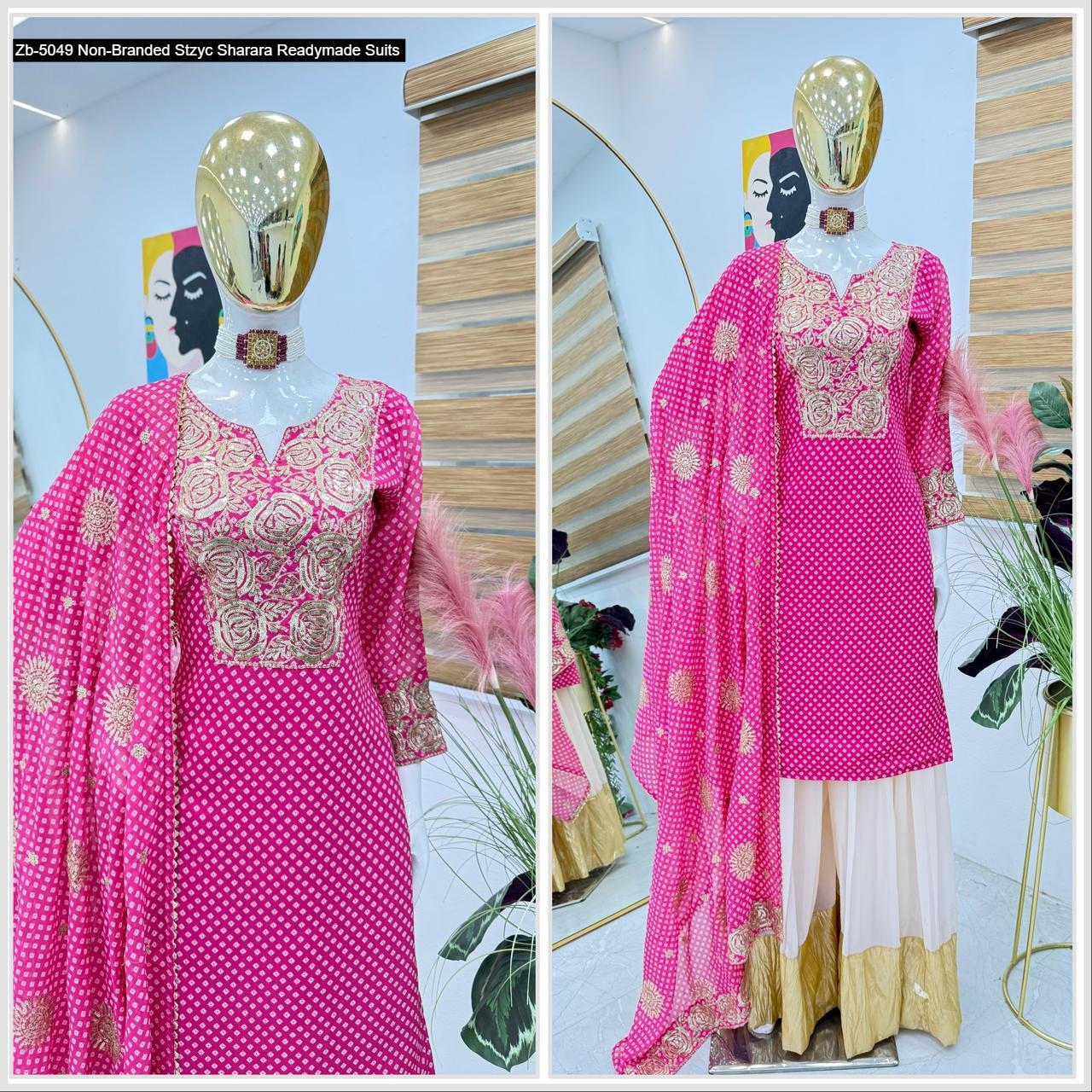 Zb-5049 Non-Branded Stzyc Sharara Readymade Suits