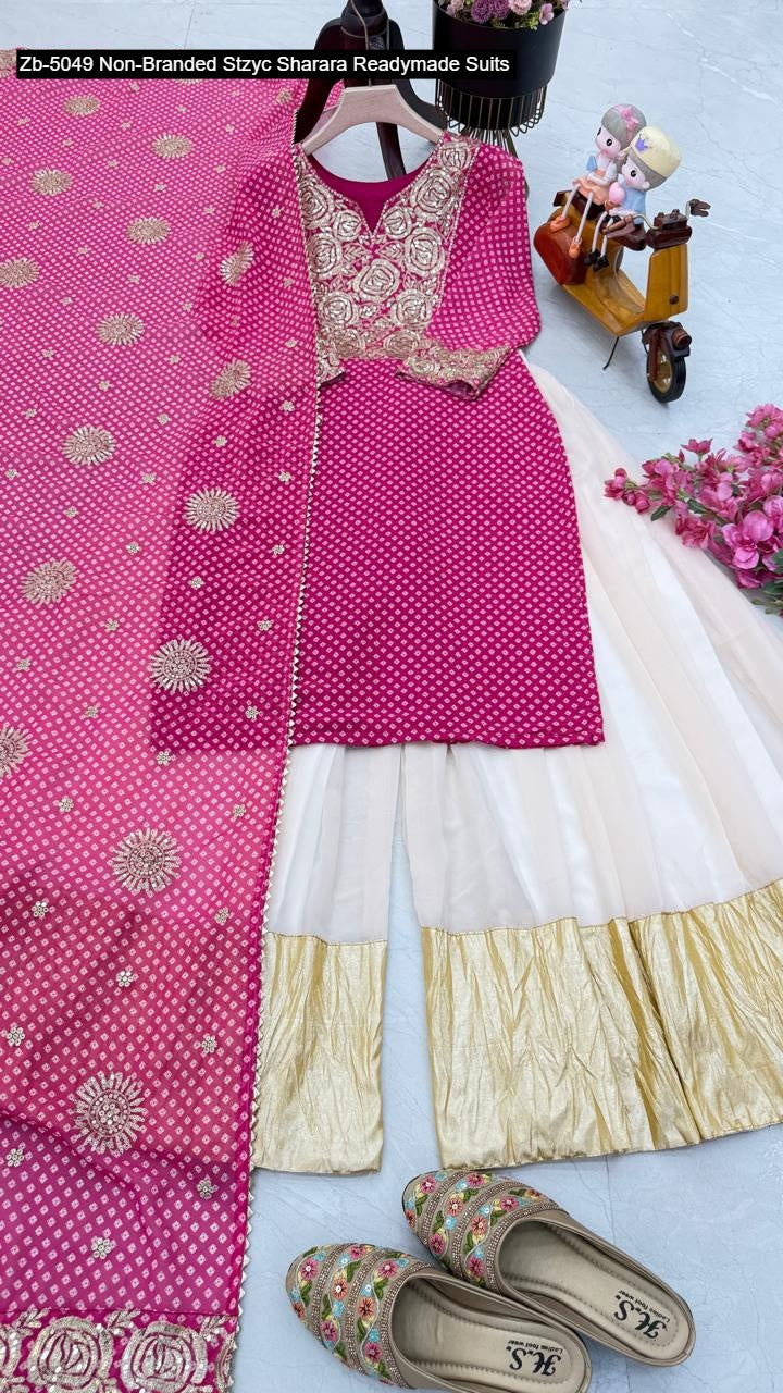 Zb-5049 Non-Branded Stzyc Sharara Readymade Suits