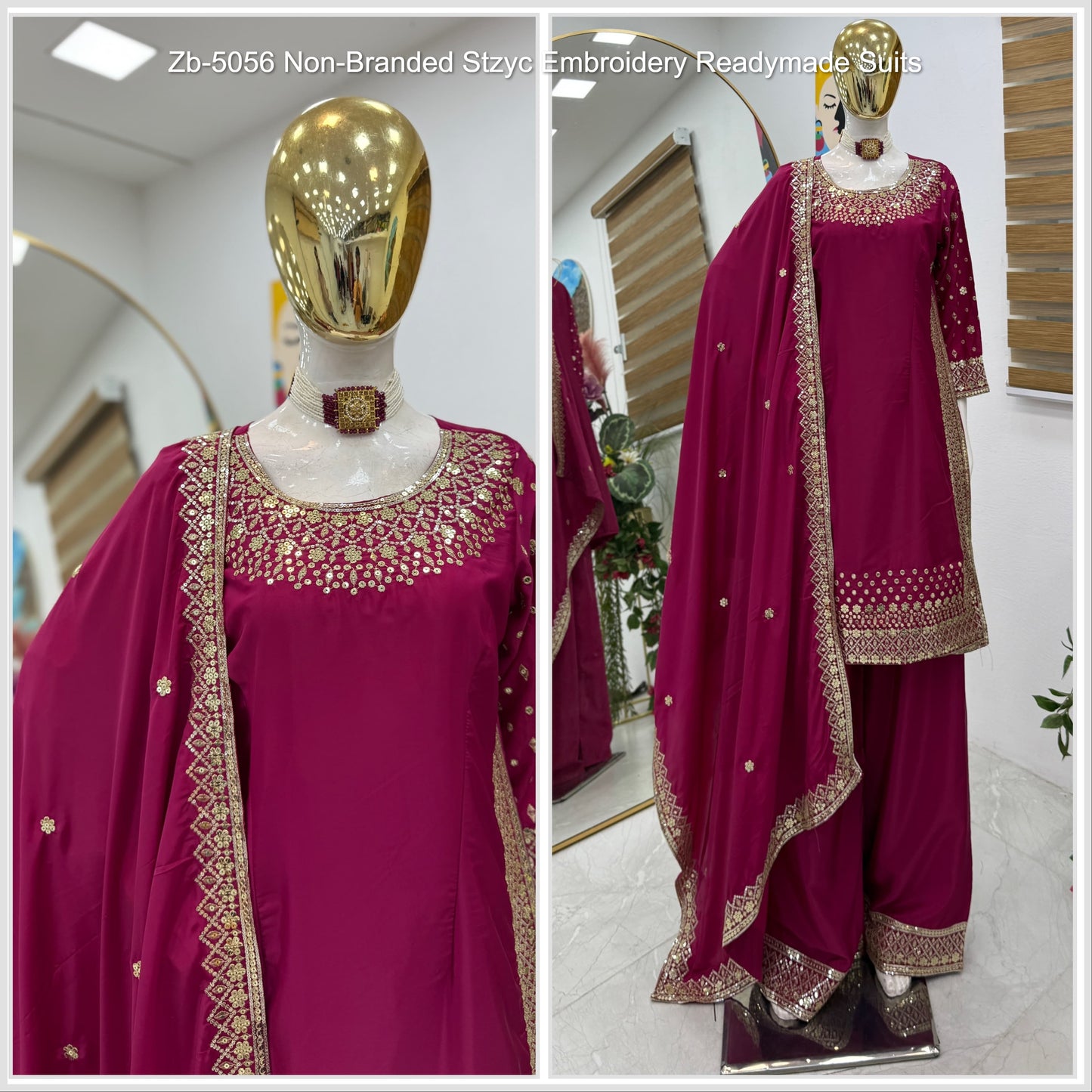 Zb-5056 Non-Branded Stzyc Embroidery Readymade Suits