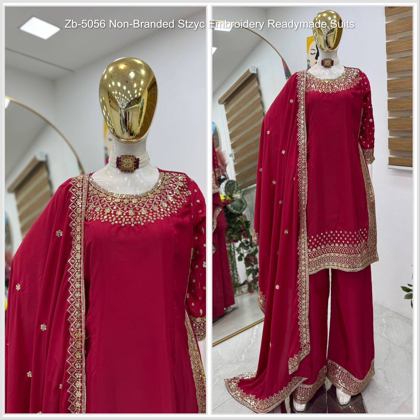 Zb-5056 Non-Branded Stzyc Embroidery Readymade Suits