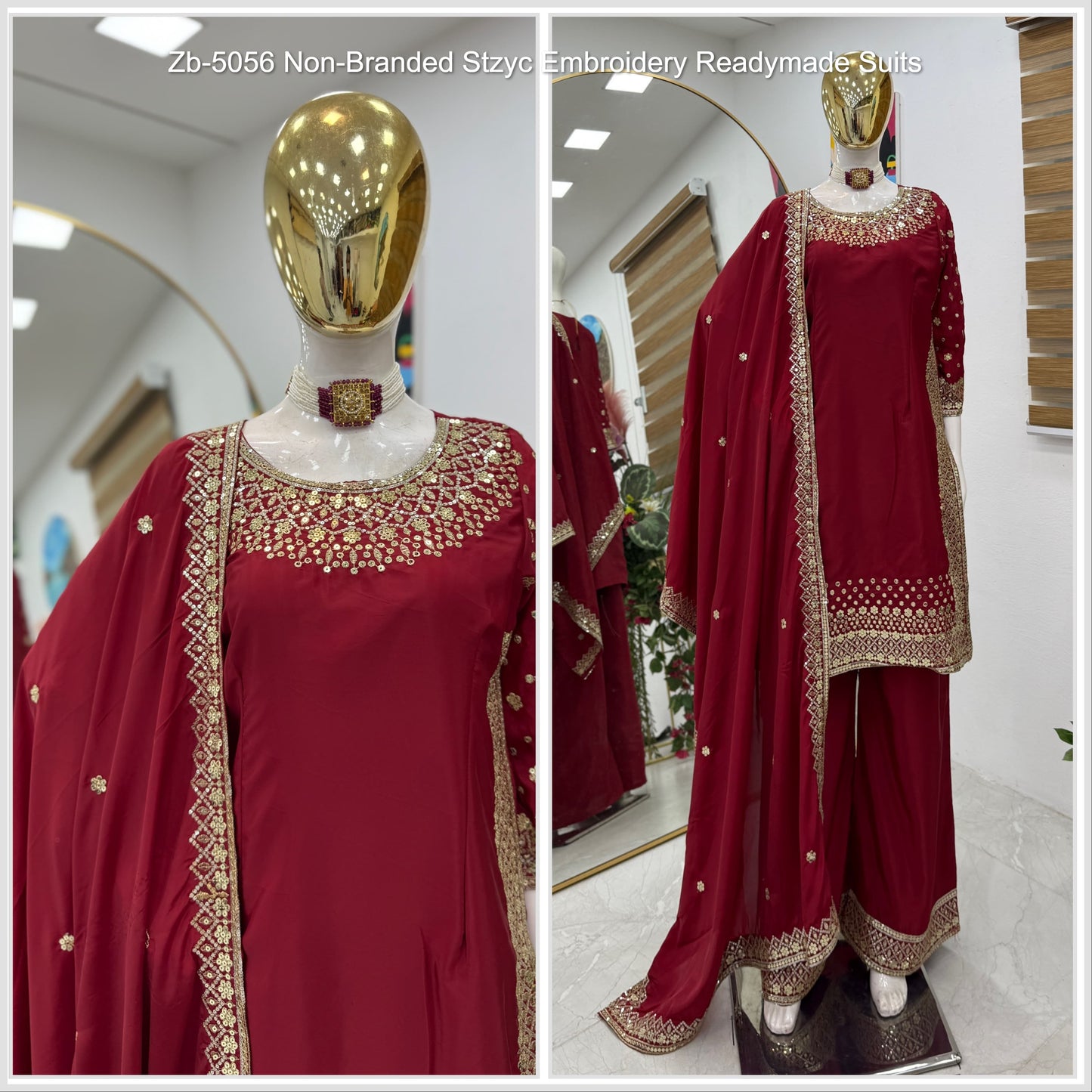 Zb-5056 Non-Branded Stzyc Embroidery Readymade Suits