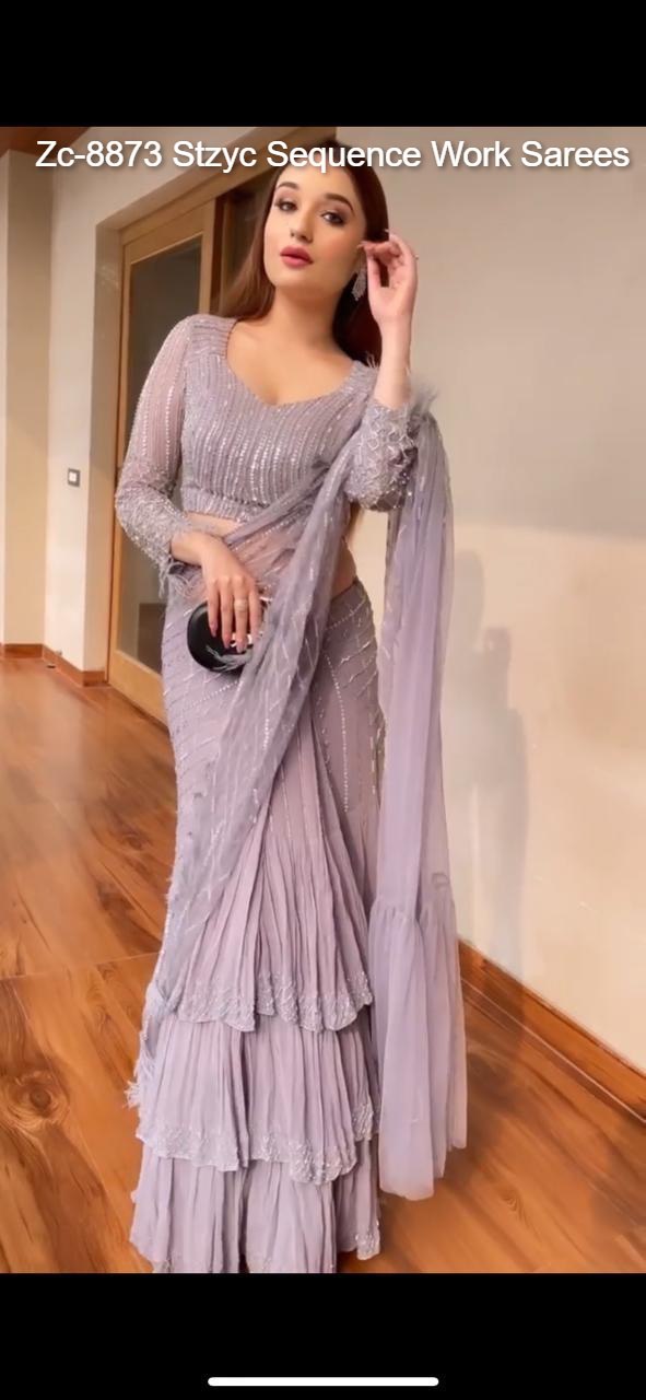 Zc-8873 Stzyc Sequence Work Sarees