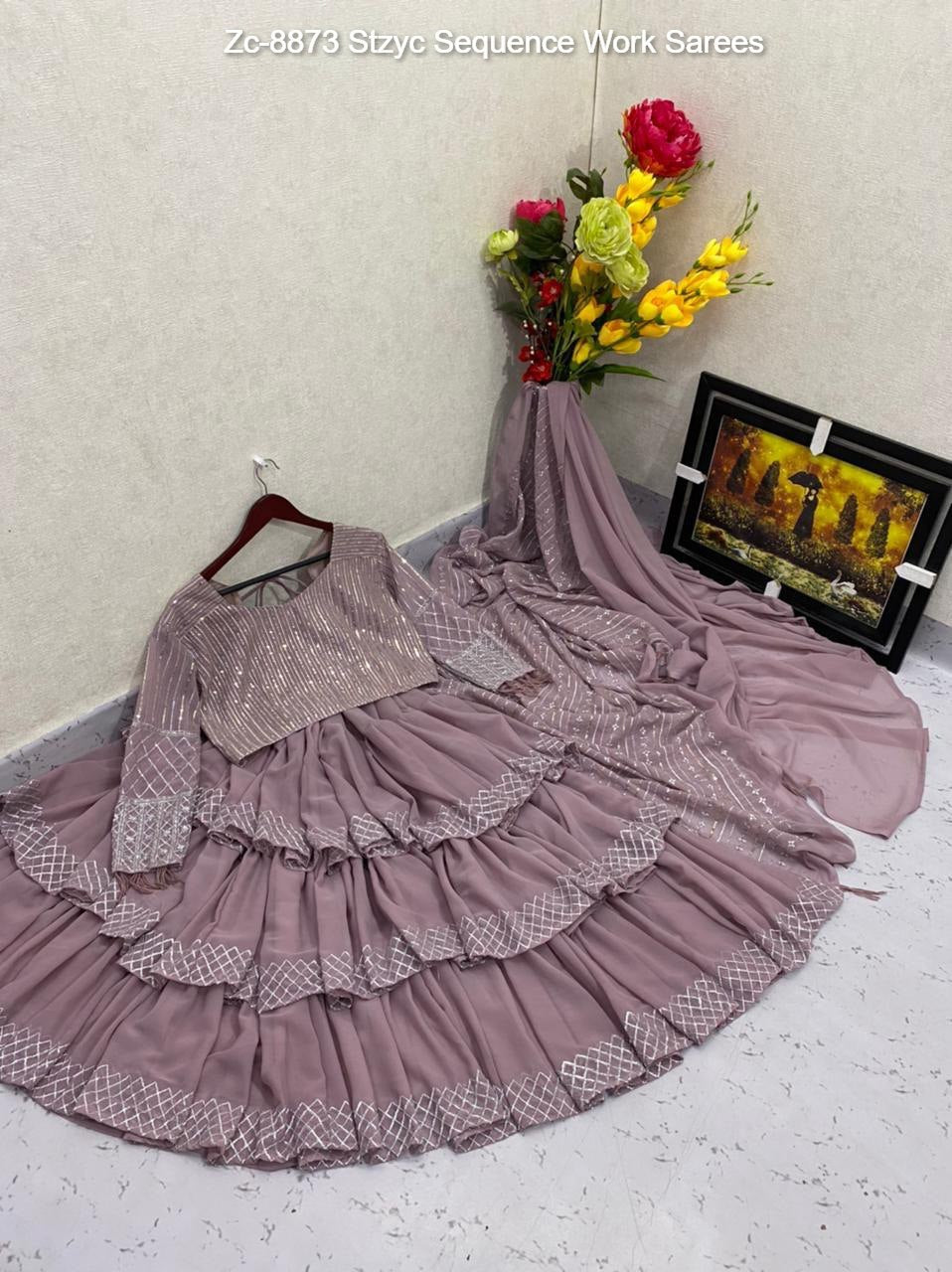 Zc-8873 Stzyc Sequence Work Sarees