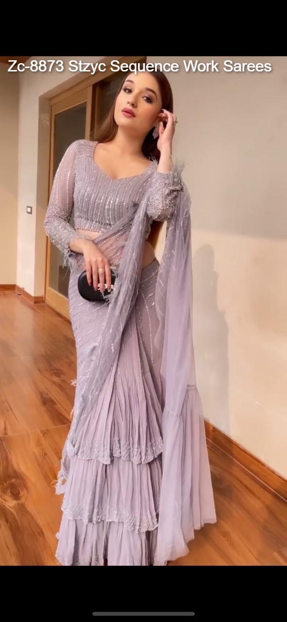 Zc-8873 Stzyc Sequence Work Sarees