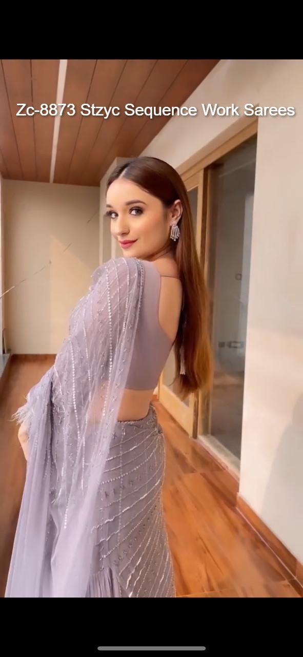 Zc-8873 Stzyc Sequence Work Sarees