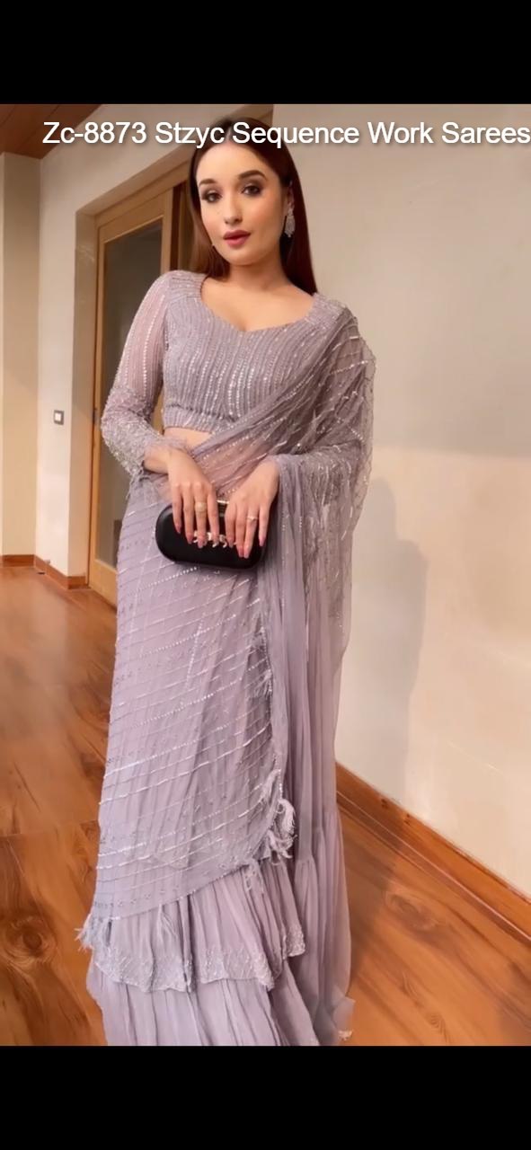 Zc-8873 Stzyc Sequence Work Sarees