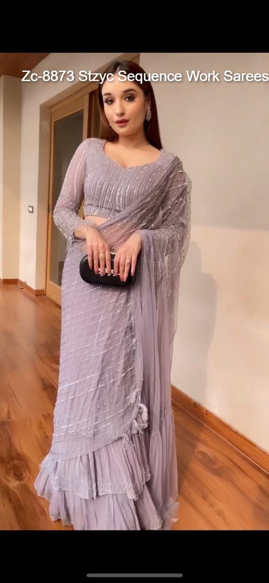 Zc-8873 Stzyc Sequence Work Sarees