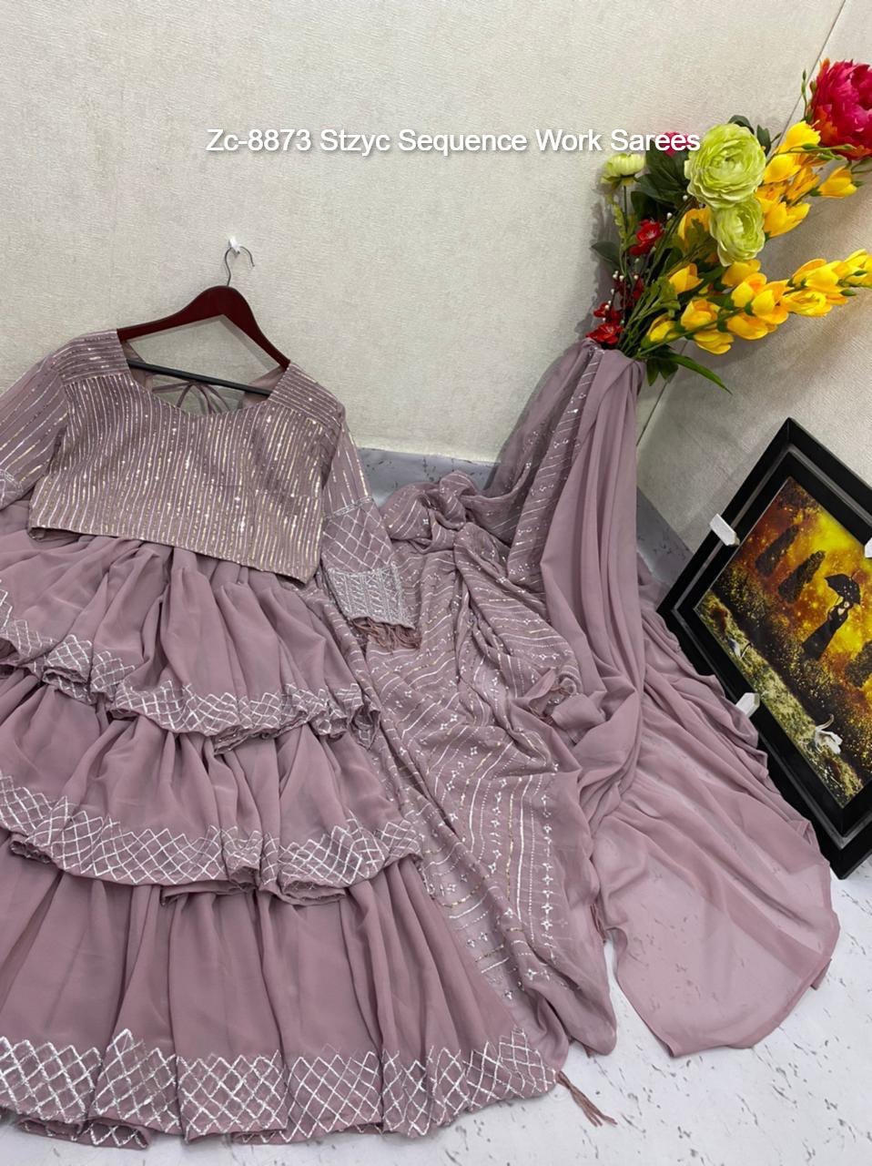 Zc-8873 Stzyc Sequence Work Sarees