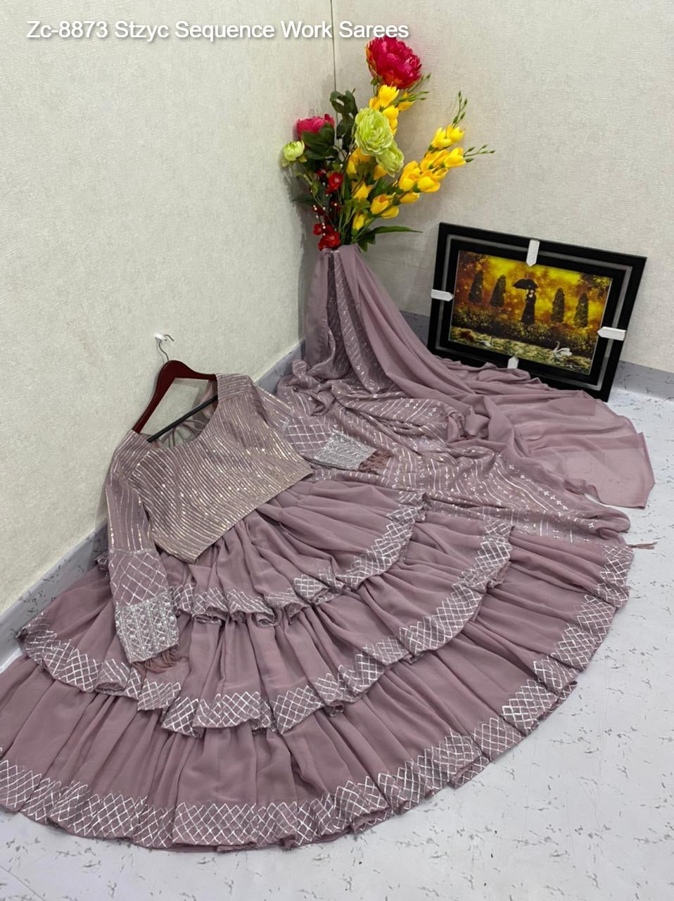 Zc-8873 Stzyc Sequence Work Sarees