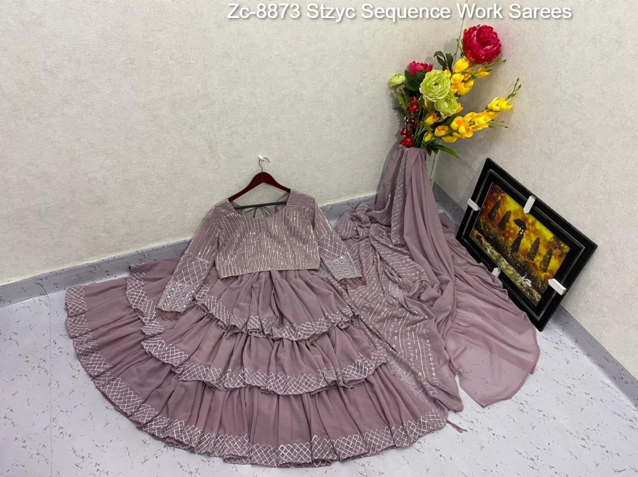 Zc-8873 Stzyc Sequence Work Sarees