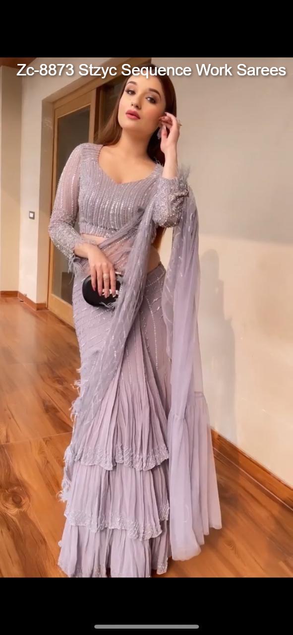 Zc-8873 Stzyc Sequence Work Sarees