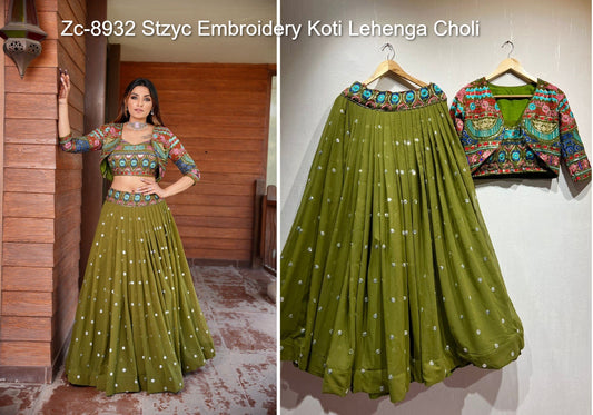 Zc-8932 Stzyc Embroidery Koti Lehenga Choli