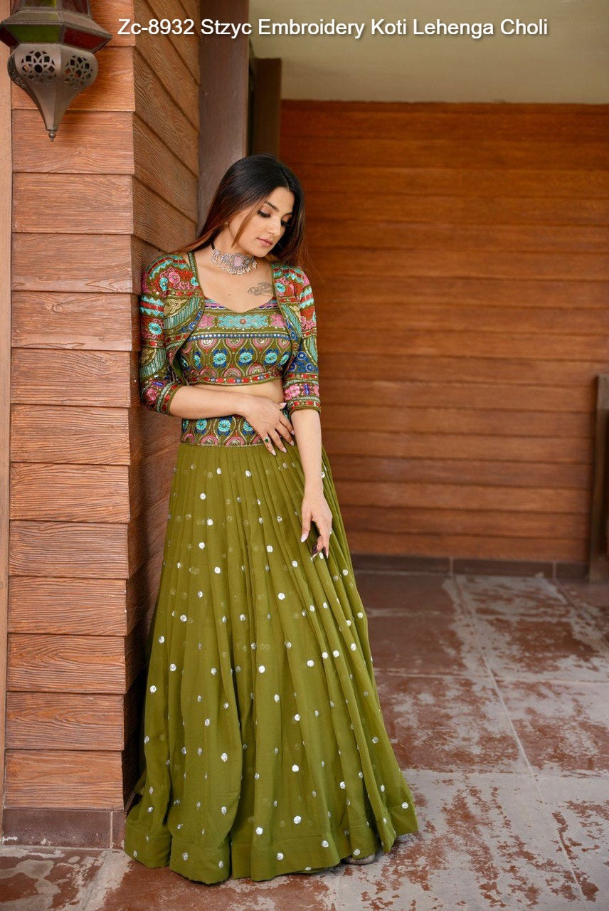 Zc-8932 Stzyc Embroidery Koti Lehenga Choli