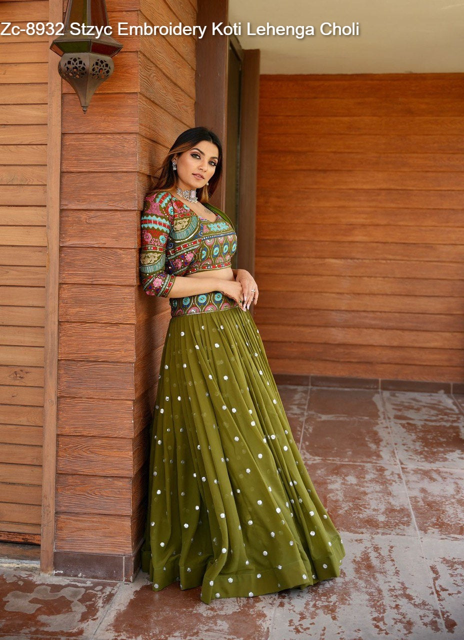 Zc-8932 Stzyc Embroidery Koti Lehenga Choli